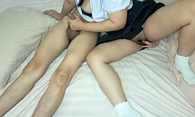 thai student gets steamy massage after long workday