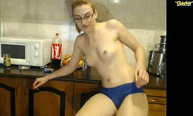 two girlfriends ask, 'want to masturbate in the kitchen?'