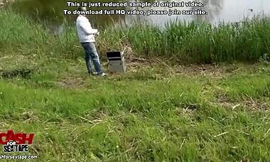 black-haired babe with ponytail gets a relaxing massage and cunnilingus on the bed.