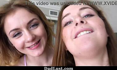 Our Step-Daddy Loves Us Getting Down on Knees for Him at Dadlust