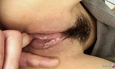 Japanese Teen Secretary Seduces for Blowbang in Office, Shocking!