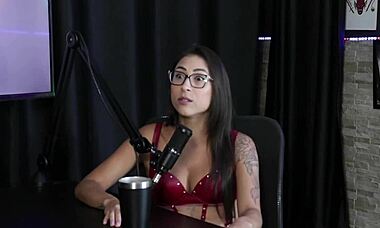 Luciana Picchi in Sheer Red Lingerie on Reality Show