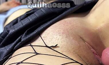 Closeup Fucking Shaved Asian Teen 18+ Pussy and Cum Inside