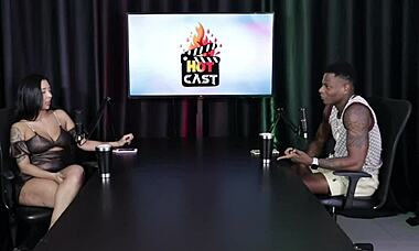 Will Mastro in sheer red lingerie