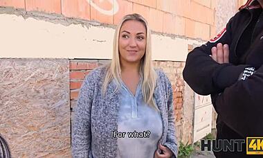 Hunt4k blonde plantureuse, tu veux rejoindre mon aventure coquine avec mon mari qui regarde ?