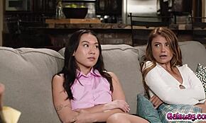 Queenie Sateen, Adria Rae, Kimmy Kimm in steamy lesbian threesome