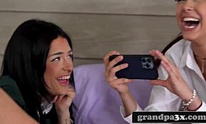 Uskyldig college-pige narret af veninder til rå sex med creepy gammel perv