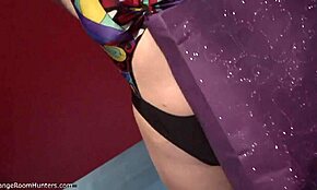 two girlfriends strip naked for bikinis