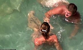 Naughty Girlfriend Strips Nude on Nudist Beach