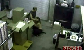 Holy crap, what’s this gal doing deep throating in the storage room?!