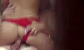 Covetous ex girlfriend in red lingerie giving head