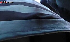 Long-legged teen flaunts amateur gams under skirt on live cam