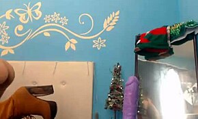 dark-haired european gf seduces with a massive purple dildo