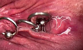 극한 클로즈업, 피어싱 클리토리스와 오줌 든 젖은 보지