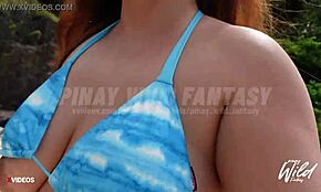 Meu coração acelera vendo peitos de pinay balançando na praia