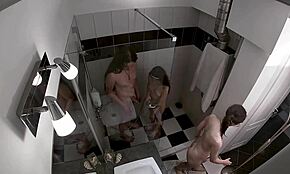 I caught a steamy threesome shower on my hidden cam
