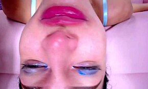 Diepe keel geluk met Jazmin in wilde ondersteboven pijpactie