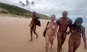 Wow! Zabierałem przyjaciółkę na plażę nudystów, żeby została wyruchana przez dużych facetów!