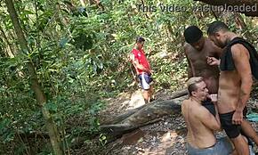 Promenerar i parken, såg ansikten knulla och åt gruppens hora