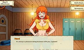 Å nei, jeg er helt hektet på Nami som stripper i denne hentai spillet ep 2, så het!