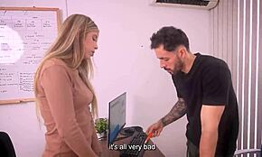 Distracted secretary MollySmithX screws her boss Juan Bustos hard during work in the office day