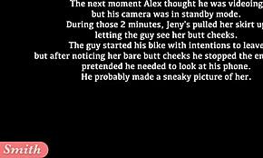 Jeny Smith blitzt unten ohne in Nylonstrümpfen und schockt Biker draußen