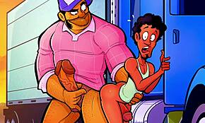 小伙子在和雇来的家伙无套狂欢中失去童贞。