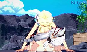 申鹤、荧、八重神子、雷电将军，狂野扶她动作？