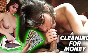 Femeie de menaj tratează pulă monstruoasă cu țâțe mari la vedere