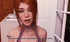 College brunett jente rute i å være en dik spill med store pupper.