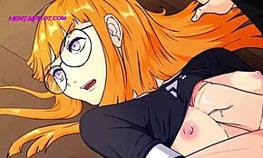 Lille 18+ rødhåret spiller videospil og savner stiven mellem benene i 3D?