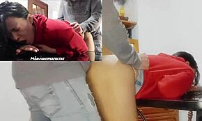 Mijn stiefvader neukt me heel hard met zijn grote lul