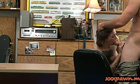 Big Boobs Woman Caught on Hidden Cam Getting Nailed by Nasty Pawn Guy at Shop