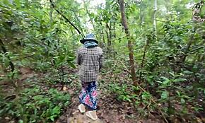 These amateur Thai villagers are having sex in the forest public 4K.
