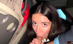 Girl Spots Dick On Bus And Helps With Hand Cum!