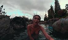 Sexy babe masturbates pussy outdoor 😍