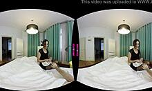 Maid in costume rides your cock, eager for her tip after blowjob