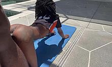 Ebony thot bent over gets doggystyle fucking on webcam