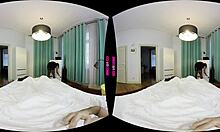 Maid in costume rides your cock, eager for her tip after blowjob