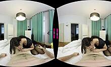 Maid in costume rides your cock, eager for her tip after blowjob