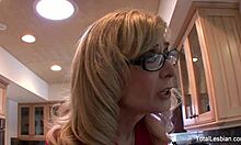 Busty Milf Pounds a Tight Teen Pussy