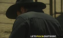 Cute Brunette with Big Boobs and Blonde Partner Engage in Public Fucking Outside the Car.