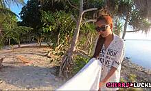 making an epic blowjob right on the beach