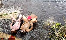 Two witches celebrate Halloween with Eliane and Lorrany.