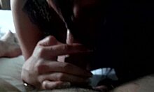 amateur expertly sucks cock and licks balls