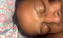 Ebony teen dominates petite latina's shaved pussy with big black cock