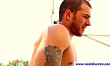 Muscular Jocks Pound Tight Asses Outdoors In Group Action!