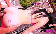 tattooed step-sister gets fucked in the family pool