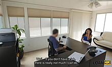 Gorgeous Brunette In Financial Trouble Gets Helped By Man On Desk In Loan4k Casting.