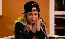 Teen glamour lesbians licking and fingering each other's pussies in muff diving session